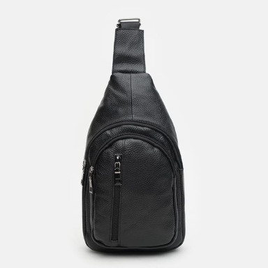 Men's leather backpack Keizer K1082bl-black