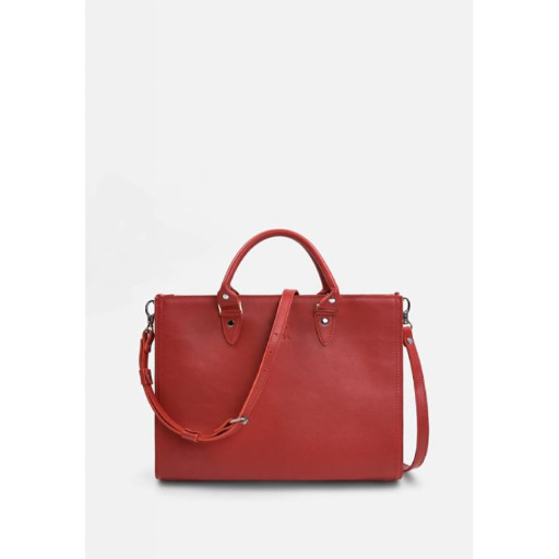 Жіноча шкіряна сумка Fancy A4 червона