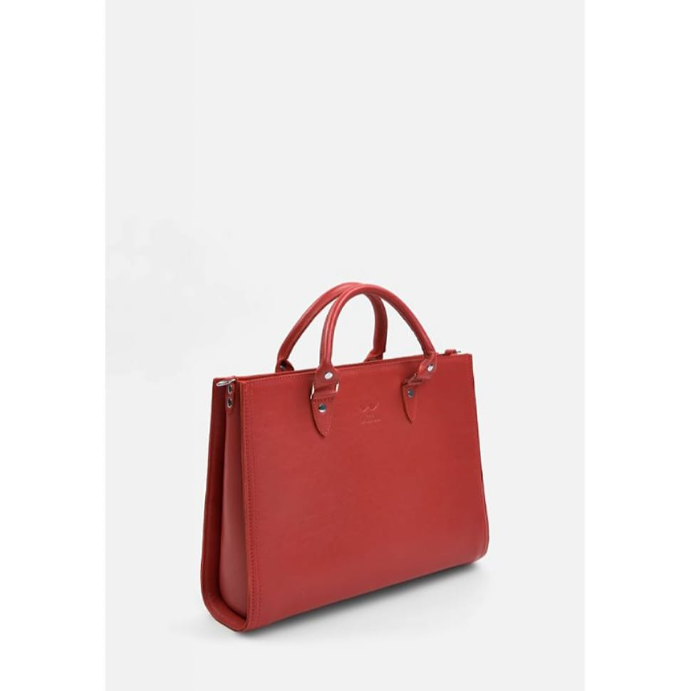 Жіноча шкіряна сумка Fancy A4 червона