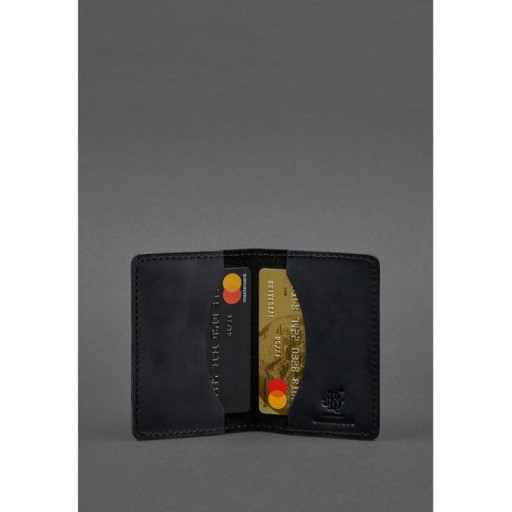 Leather card case (card holder) 6.0 black Crazy Horse