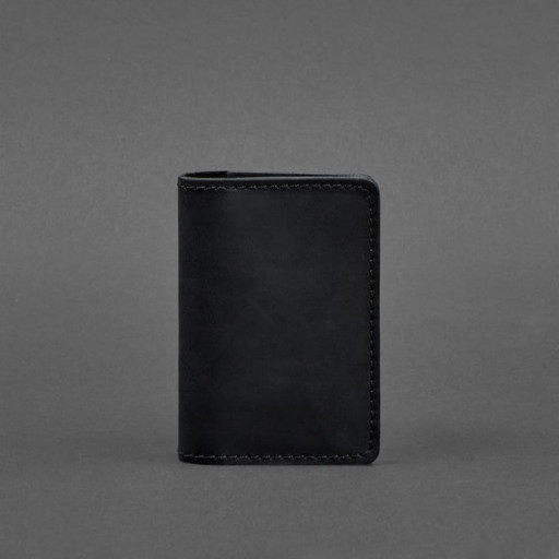 Leather card case (card holder) 6.0 black Crazy Horse