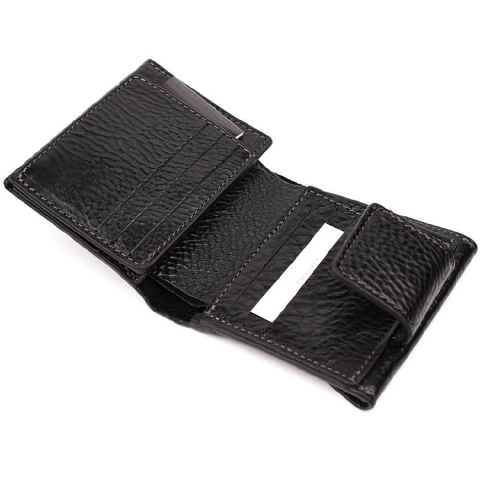 Small mens leather wallet Grande Pelle 502410 black