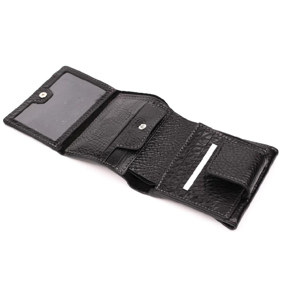 Small mens leather wallet Grande Pelle 502410 black