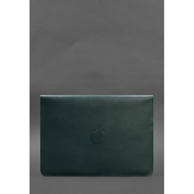 Кожаный чехол-конверт на магнитах для MacBook 13 Зеленый