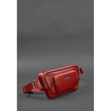 Leather belt bag-banana A-line red