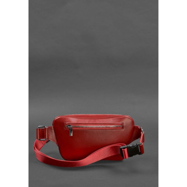 Leather belt bag-banana A-line red