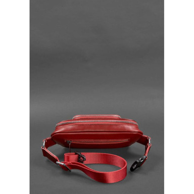 Leather belt bag-banana A-line red