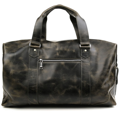 Leather travel sports bag TARWA RJv-0320-4lx gray