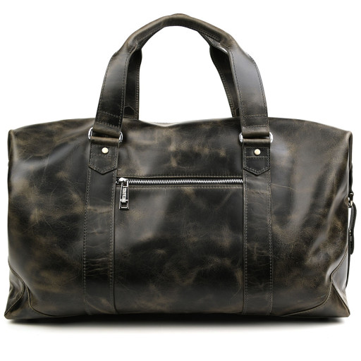 Кожаная дорожная спортивная сумка тревел TARWA RJv-0320-4lx серая