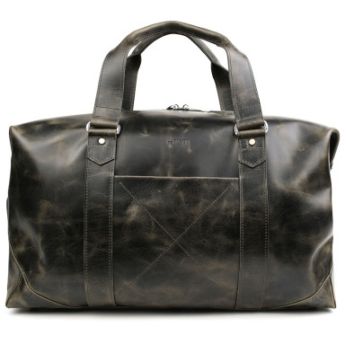 Leather travel sports bag TARWA RJv-0320-4lx gray