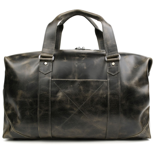 Кожаная дорожная спортивная сумка тревел TARWA RJv-0320-4lx серая