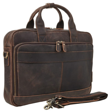 Портфель мягкий кожаный BUFFALO BAGS M8368C коричневый