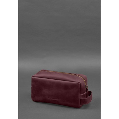 Leather cosmetic bag 6.0 burgundy Crazy Horse