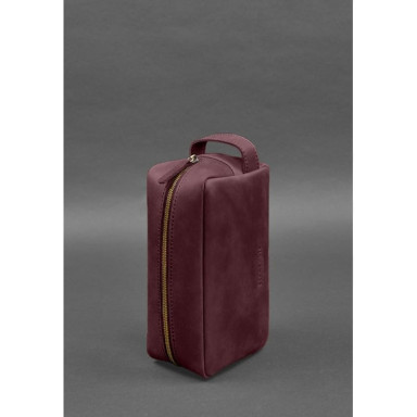 Leather cosmetic bag 6.0 burgundy Crazy Horse