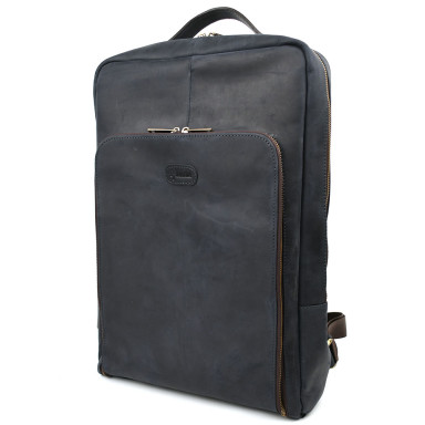 TARWA RK-1241-4lx blue leather backpack for a 17-inch laptop 
