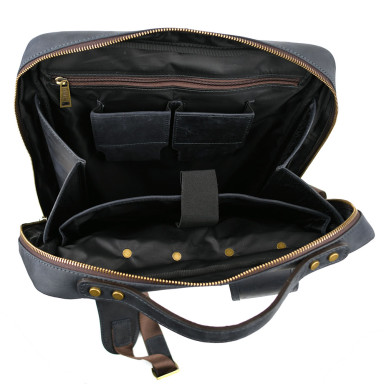 TARWA RK-1241-4lx blue leather backpack for a 17-inch laptop 