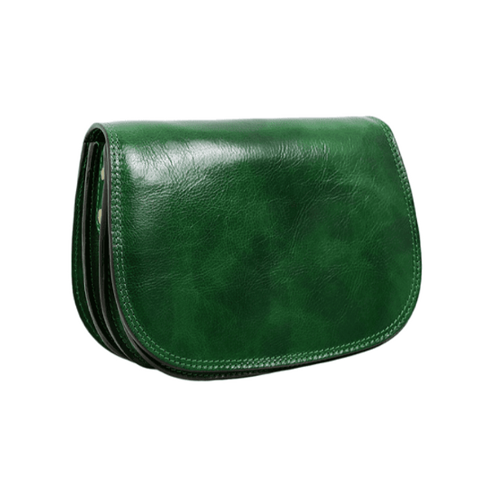 Шкіряна сумка через плече жіноча Time Resistance - Moonfleet - зелена 5218301