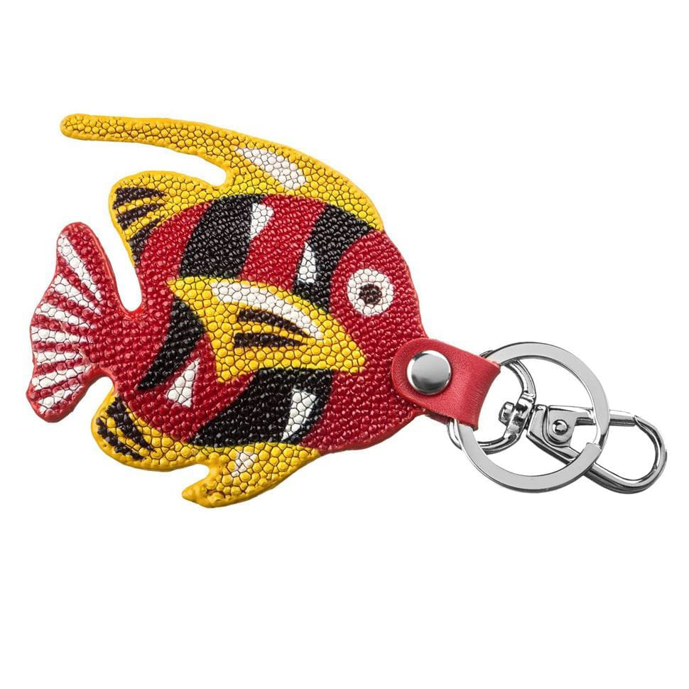Брелок сувенір STINGRAY LEATHER 18124 з натуральної шкіри морського ската Різнобарвний
