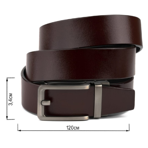 Ремінь чоловічий зі стильною пряжкою Vintage 20307 Коричневий