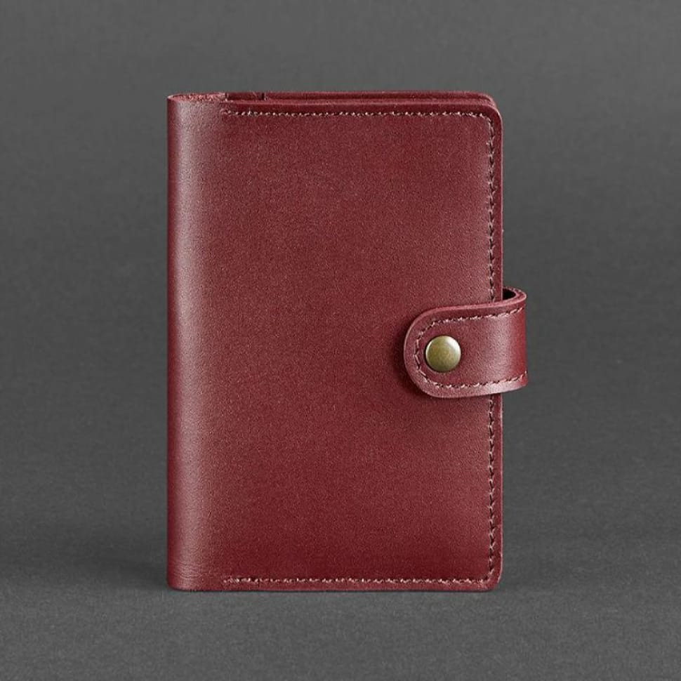 Шкіряна обкладинка для паспорта 3.0 бордова