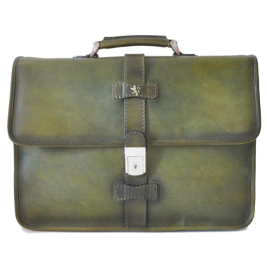 Pratesi BVS459 - Briefcase Pratomagno in cow leather Bruce Dark Green