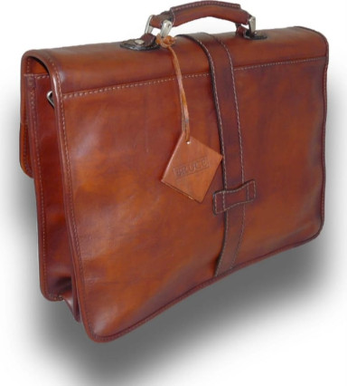 Pratesi BVS459 - Briefcase Pratomagno in cow leather Bruce Dark Green