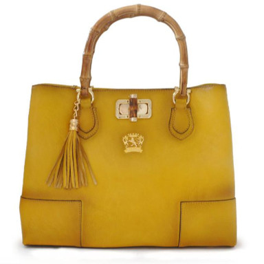 Pratesi BYE291 - Sarteano Shoulder Bag in cowhide leather Bruce Yellow