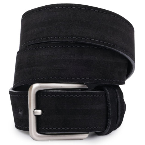 Замшевий чоловічий ремінь Vintage 20738 Чорний