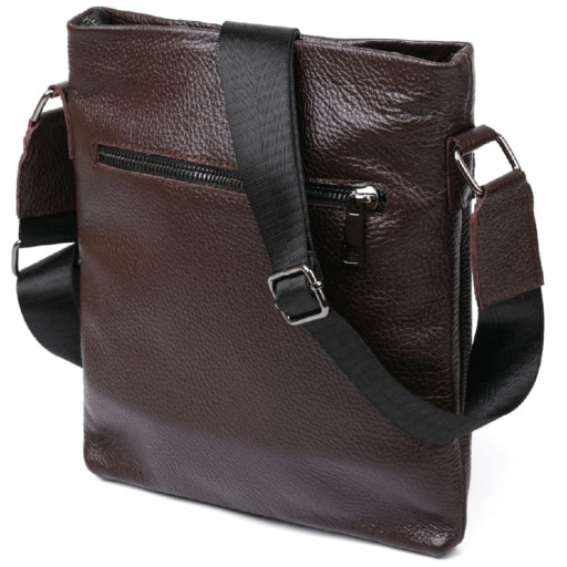 Шкіряна сучасна сумка чоловіча через плече SHVIGEL 11601 Коричневий