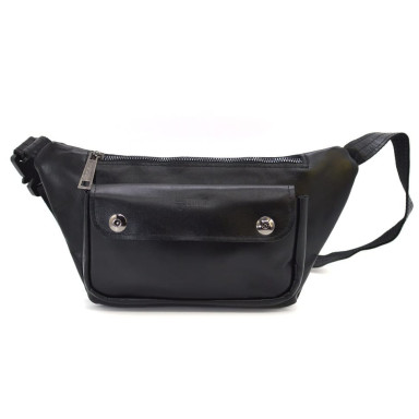 Leather banana waist bag black nappa GA-8145-3md TARWA