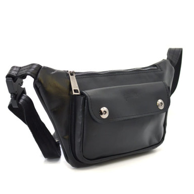 Leather banana waist bag black nappa GA-8145-3md TARWA