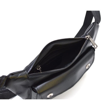 Leather banana waist bag black nappa GA-8145-3md TARWA
