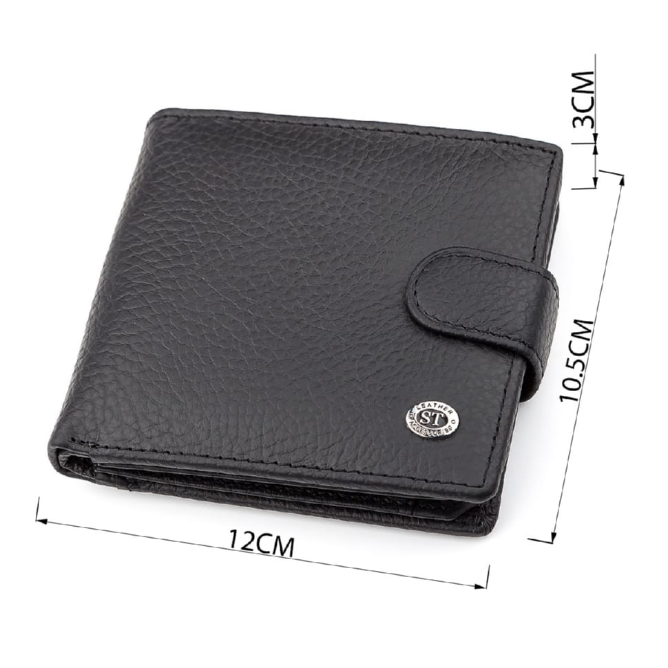Мужской кошелек ST Leather 18345 (ST153) кожаный Черный