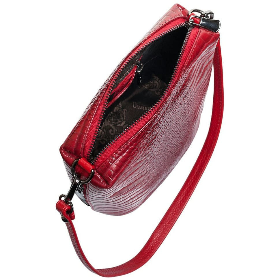 Сумка женская кожаная Desisan 1484-580 красный кроко лак