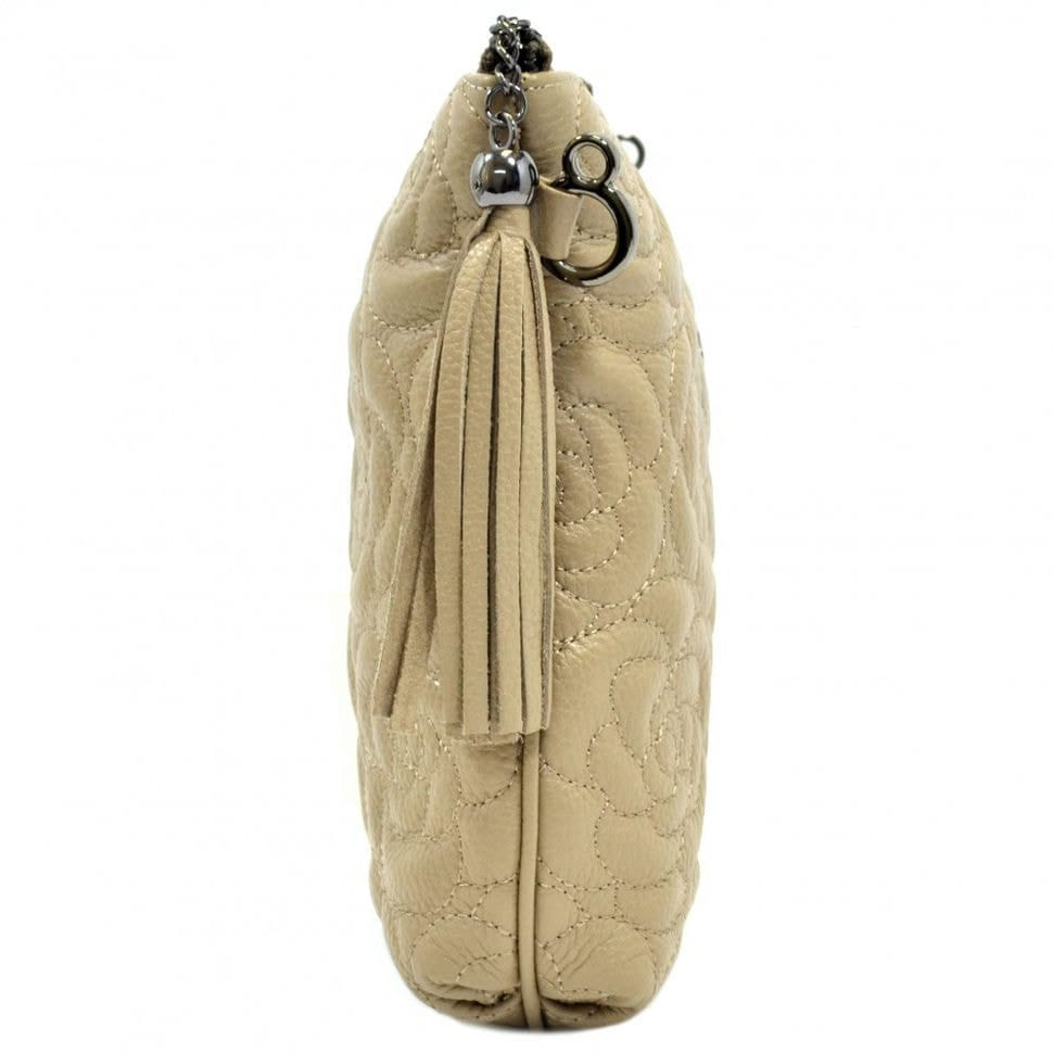 Сумка жіноча шкіряна Desisan 1515-298 бежеві квіточки