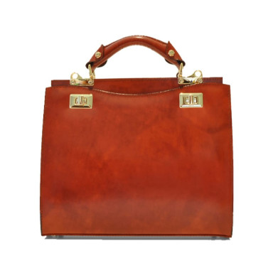 Pratesi RMA150/32 - Anna Maria Luisa de' Medici Medium Lady Bag in cow leather Radica Brown