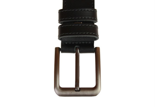 Ремінь чоловічий шкіряний джинсовий подвійна строчка SULLIVAN112-56 (8) 115-150 см чорний