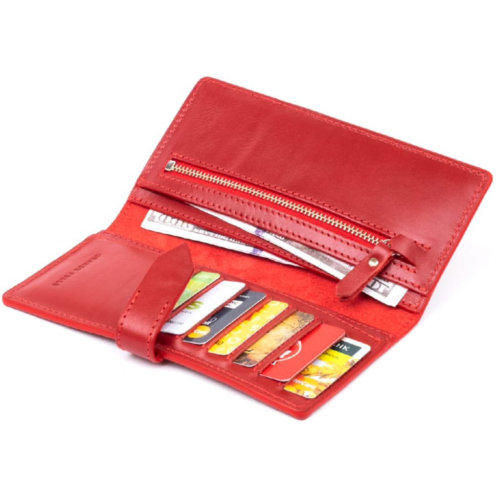 Надійний шкіряний затискач для грошей GRANDE PELLE 11668 Коричневий