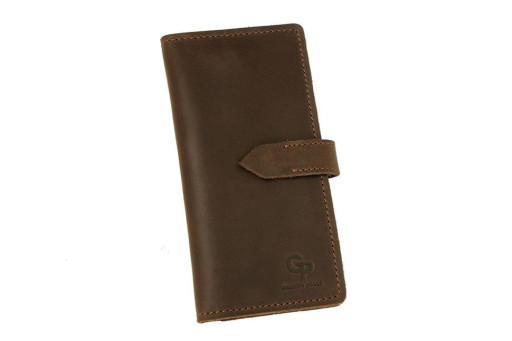 Портмоне чоловіче довге Grande Pelle 523120 у кольорі шоколад