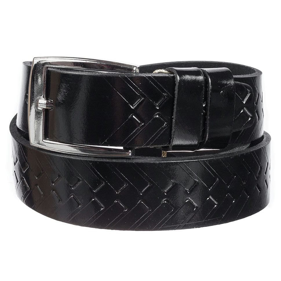 Шкіряний ремень YSK класичний 3,5 см 3040-1lak чорний лак