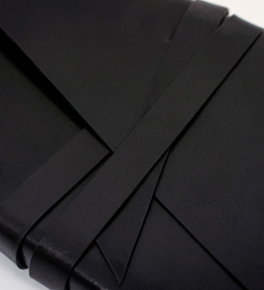 Womens Leather Journal with Refillable A5 Notepad - P.S. I Love You - Black color -  Time Resistance 5215501W