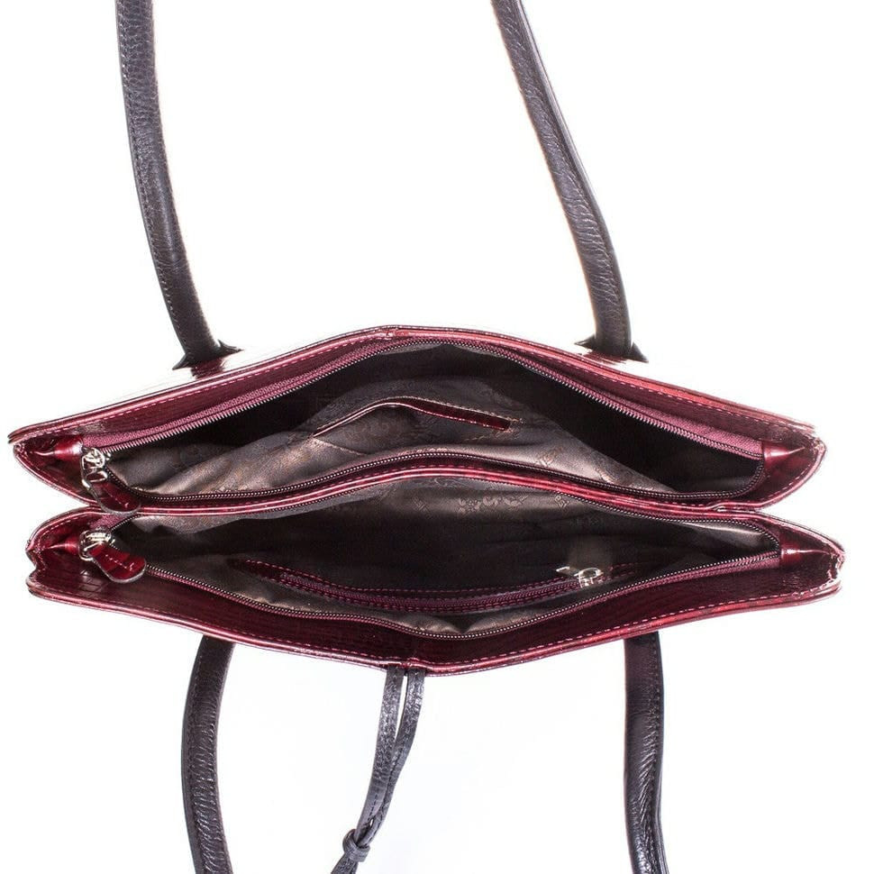 Сумка жіноча шкіряна Desisan 062-425 бордо кроко лак