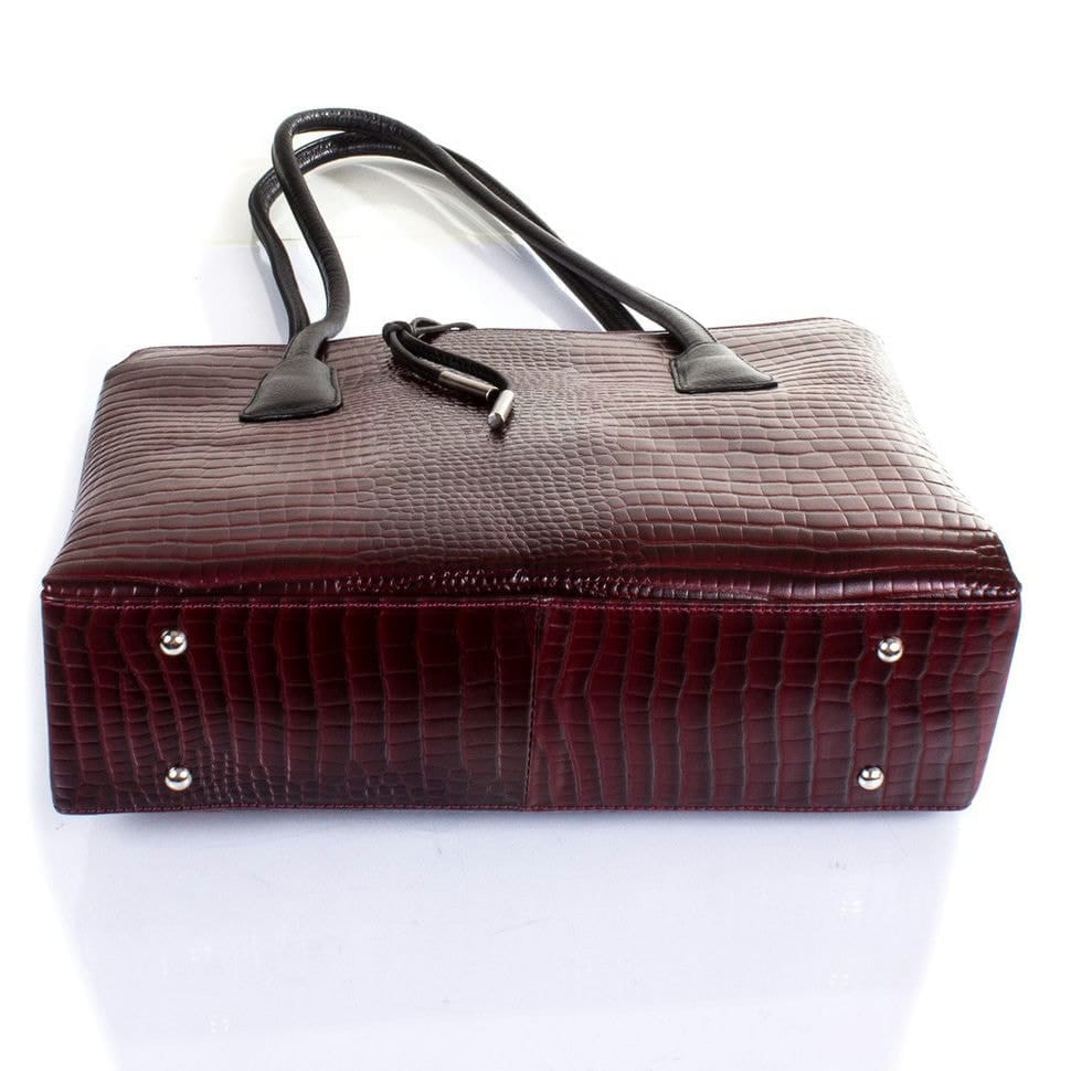 Сумка жіноча шкіряна Desisan 062-425 бордо кроко лак