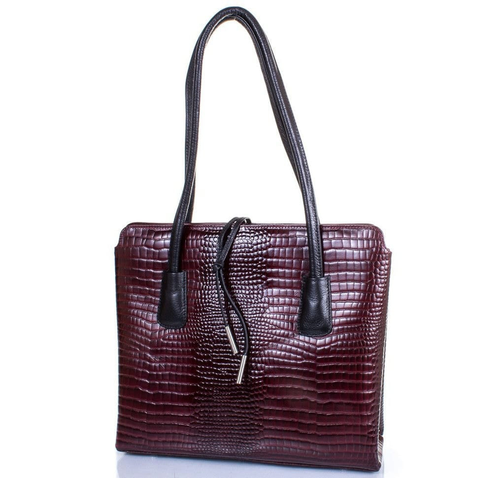 Сумка жіноча шкіряна Desisan 062-425 бордо кроко лак