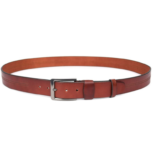 Ремінь шкіряний коньячний з рядком 40мм чоловічий Limary sk400222