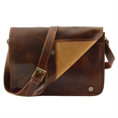 Чоловічий шкіряний месенджер Tuscany Leather Messenger Double TL90475