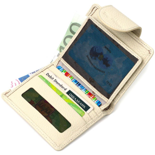 Місткий жіночий гаманець з натуральної шкіри Tony Bellucci 22018 Молочний