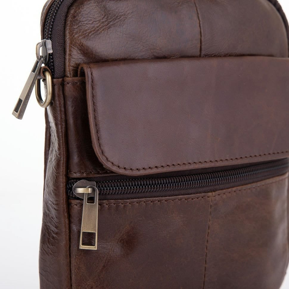 Чоловіча шкіряна сумка через плече BUFFALO BAGS M7350C коричнева