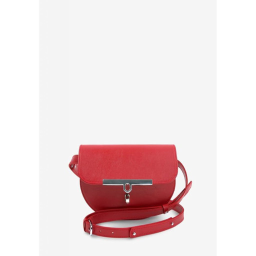 Жіноча шкіряна сумка поясна-кроссбоді Bridget червона