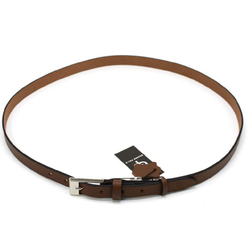 Ремінь жіночий тонкий Grande Pelle 22330030033 у коричневому кольорі.